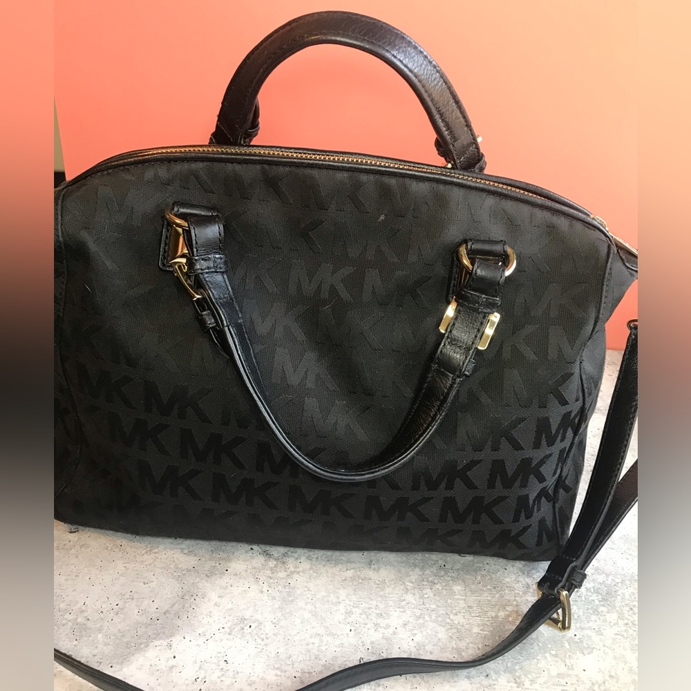 Michael Kors Black and Gold Satchel - Picture 3 of 6